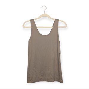 NWT The Commons Taupe Racerback Tank Top Stretch Minimalist Size S